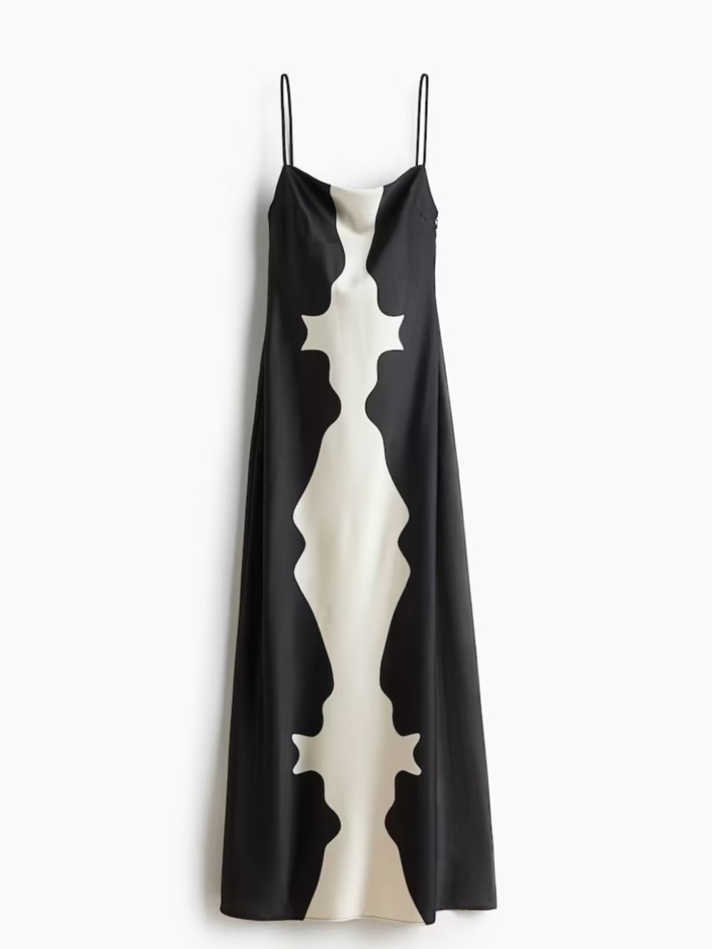 Black and White Maxi Slip Dress with Sculptural Panel Kelly Wearstler H&M